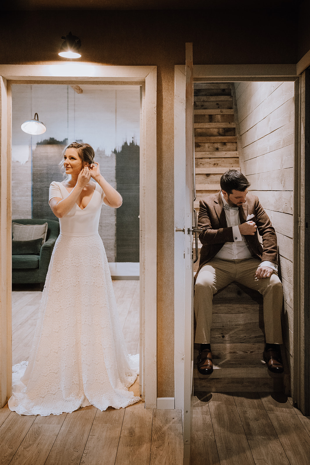 Photographie de futurs mariés avant leur cérémonie de mariage laïque à Spa.